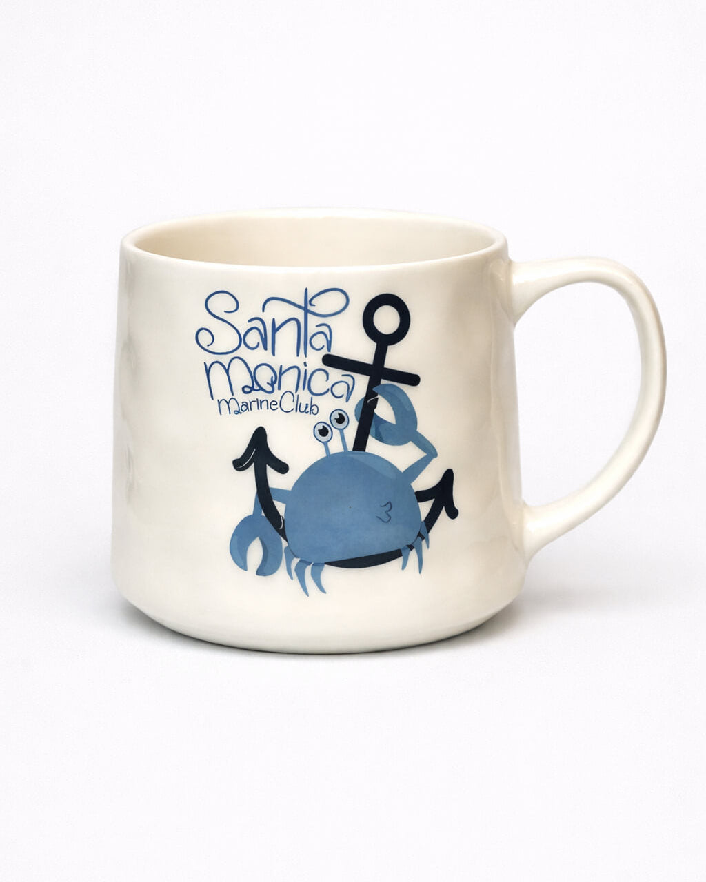 Printed Ceramic Coffee Mug with Illustrated Design – White