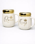 Royal Crown Ceramic Mug with Gold Rim – King & Queen