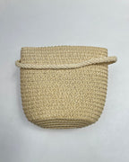 Girls Woven Crossbody Bag with 3D Flower Charm