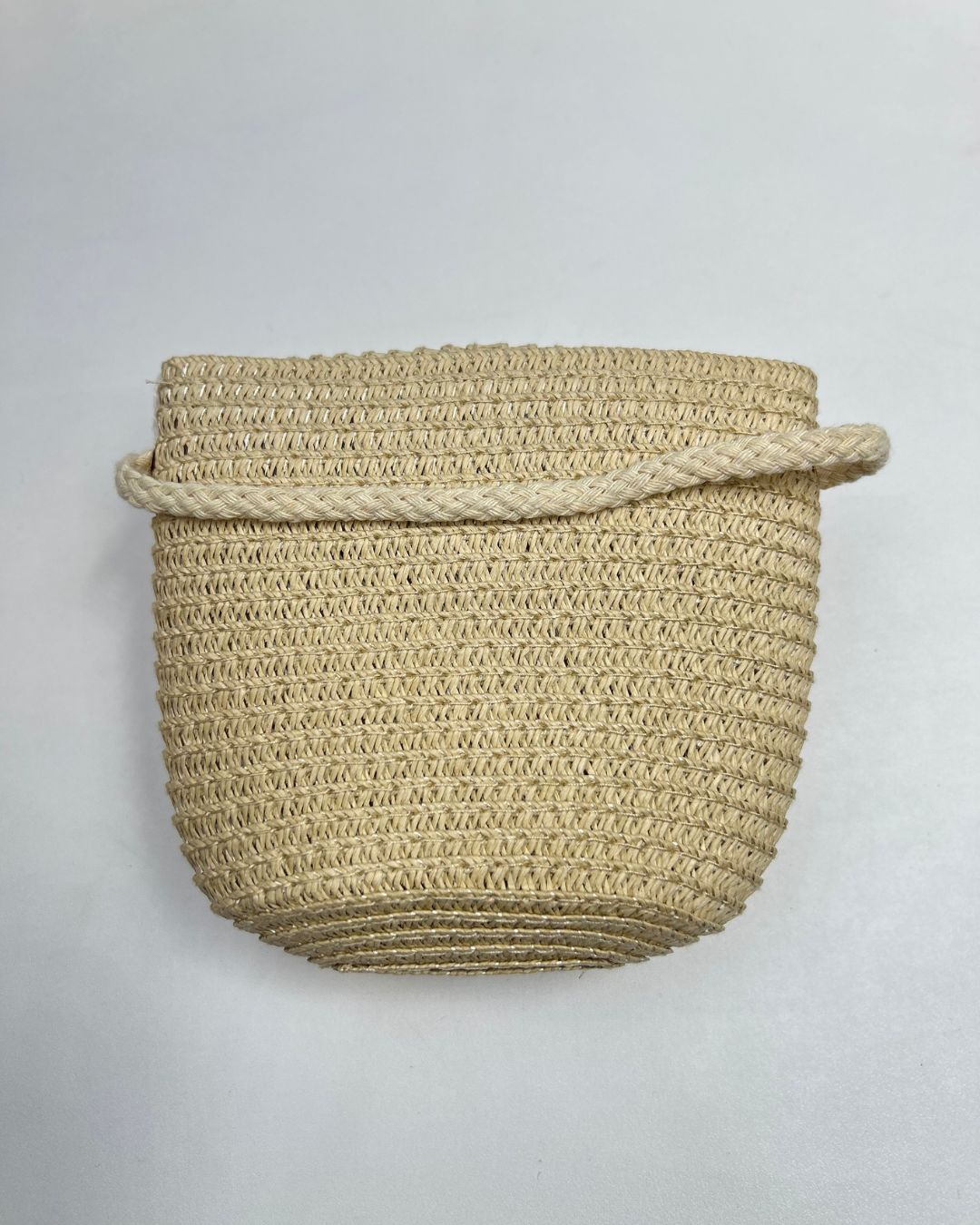 Girls Woven Crossbody Bag with 3D Flower Charm