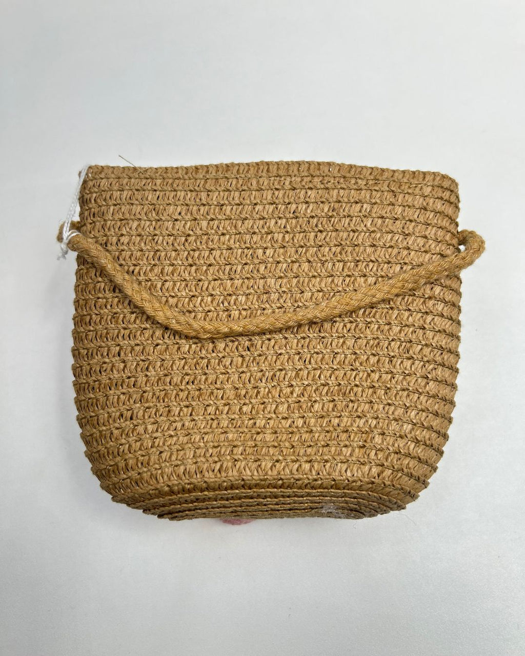 Girls Woven Crossbody Bag with 3D Flower Charm