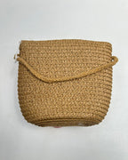 Girls Woven Crossbody Bag with 3D Flower Charm