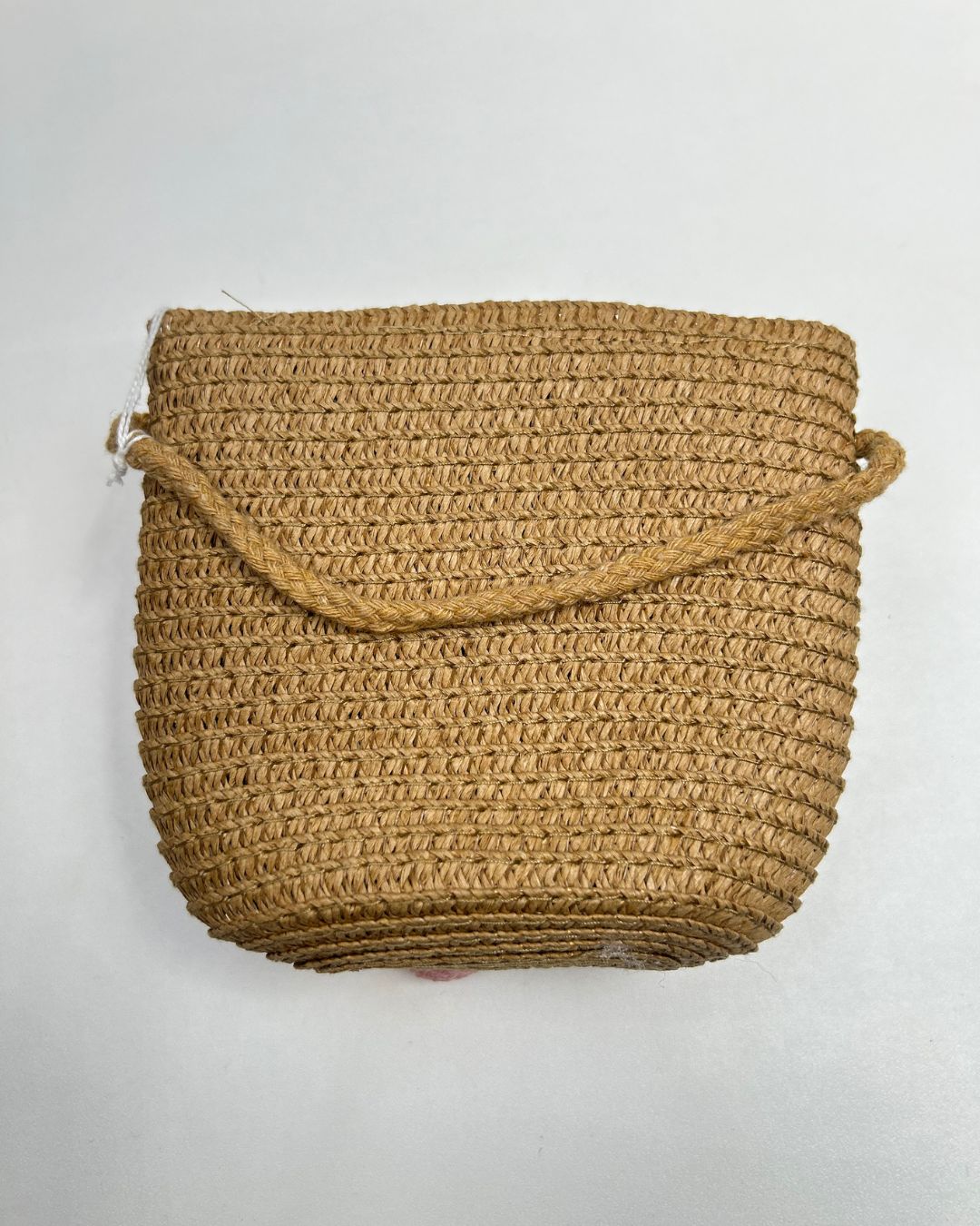 Girls Woven Crossbody Bag with 3D Flower Charm