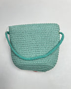 Girls Woven Crossbody Bag with 3D Flower Charm