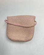 Girls Woven Crossbody Bag with 3D Flower Charm