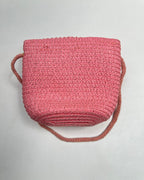 Girls Woven Crossbody Bag with 3D Flower Charm