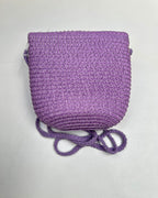 Girls Woven Crossbody Bag with 3D Flower Charm