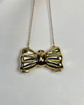 Metallic Bow-Shaped Mini Clutch Bag with Chain Strap