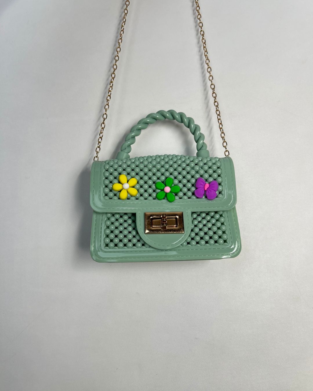 Beaded Mini Top-Handle Crossbody Bag for Girls