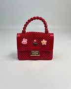 Beaded Mini Top-Handle Crossbody Bag for Girls