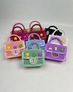 Beaded Mini Top-Handle Crossbody Bag for Girls