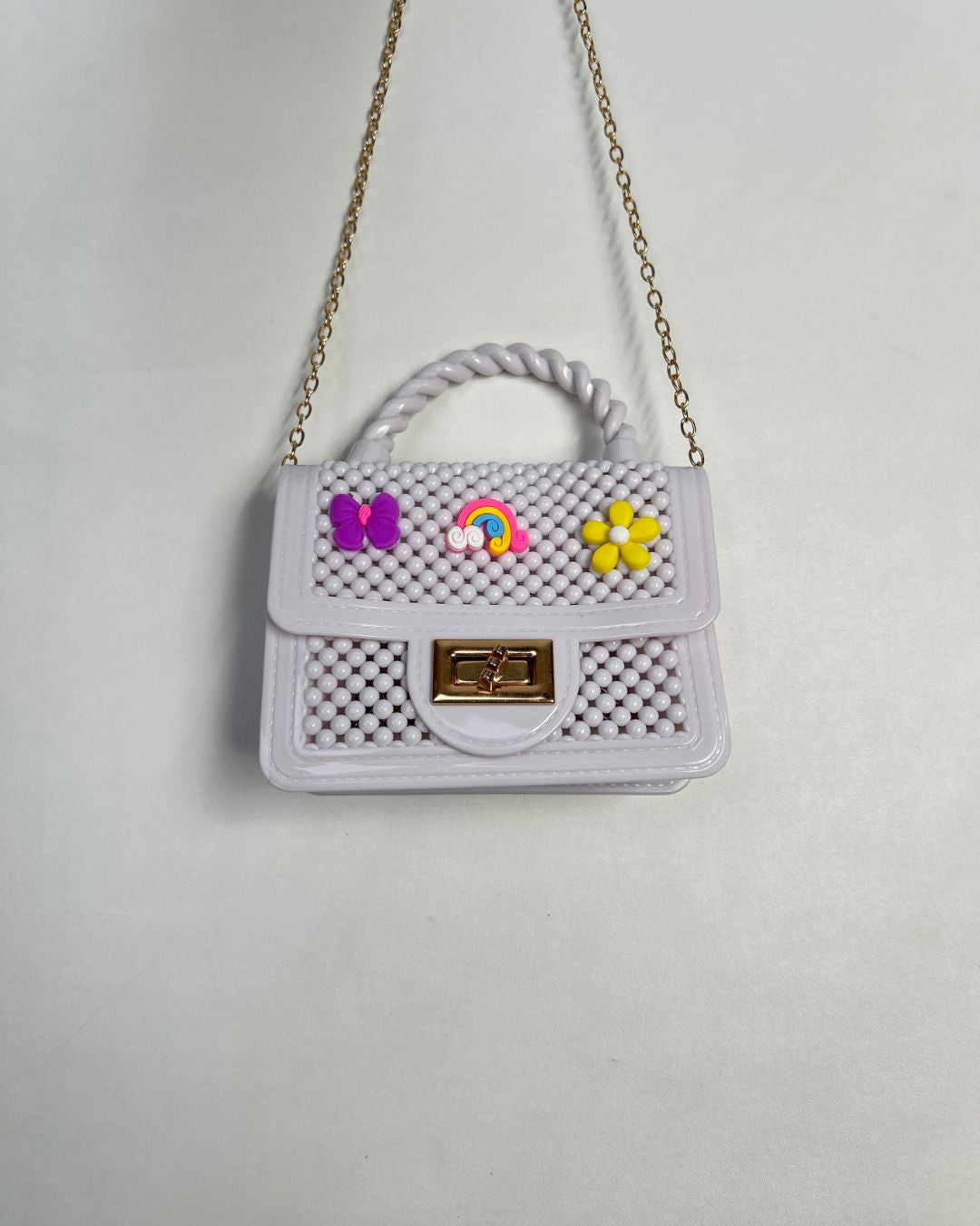 Beaded Mini Top-Handle Crossbody Bag for Girls