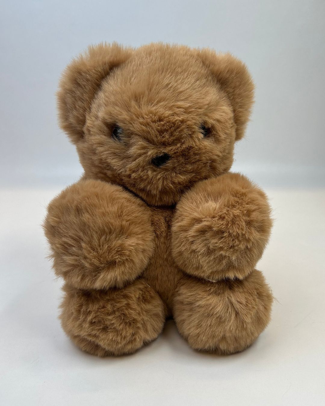 Plush Teddy Bear Mini Crossbody Bag with Gold Chain Strap