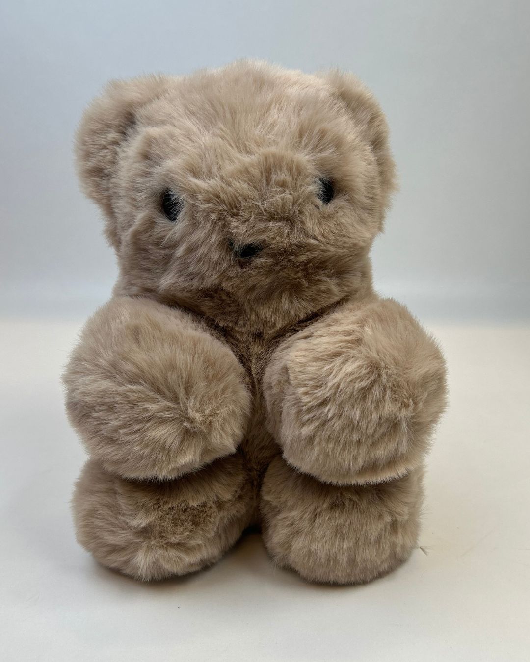 Plush Teddy Bear Mini Crossbody Bag with Gold Chain Strap