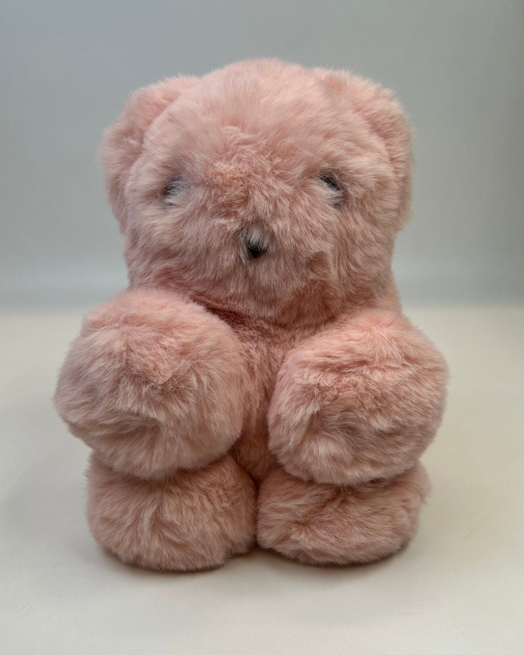 Plush Teddy Bear Mini Crossbody Bag with Gold Chain Strap