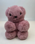 Plush Teddy Bear Mini Crossbody Bag with Gold Chain Strap