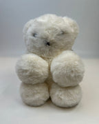 Plush Teddy Bear Mini Crossbody Bag with Gold Chain Strap