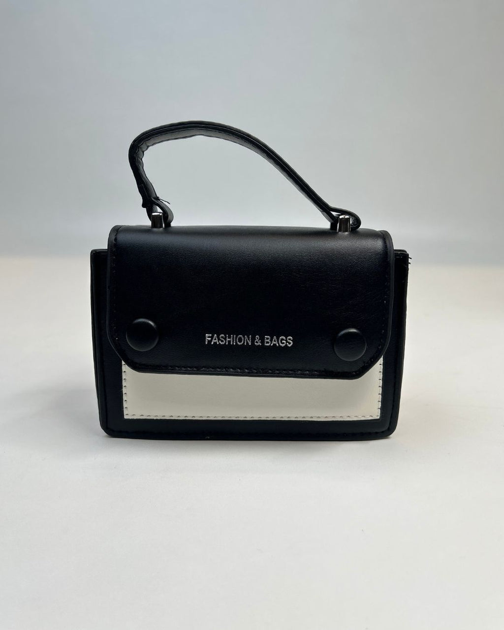Color-Block Mini Satchel Handbag with Top Handle