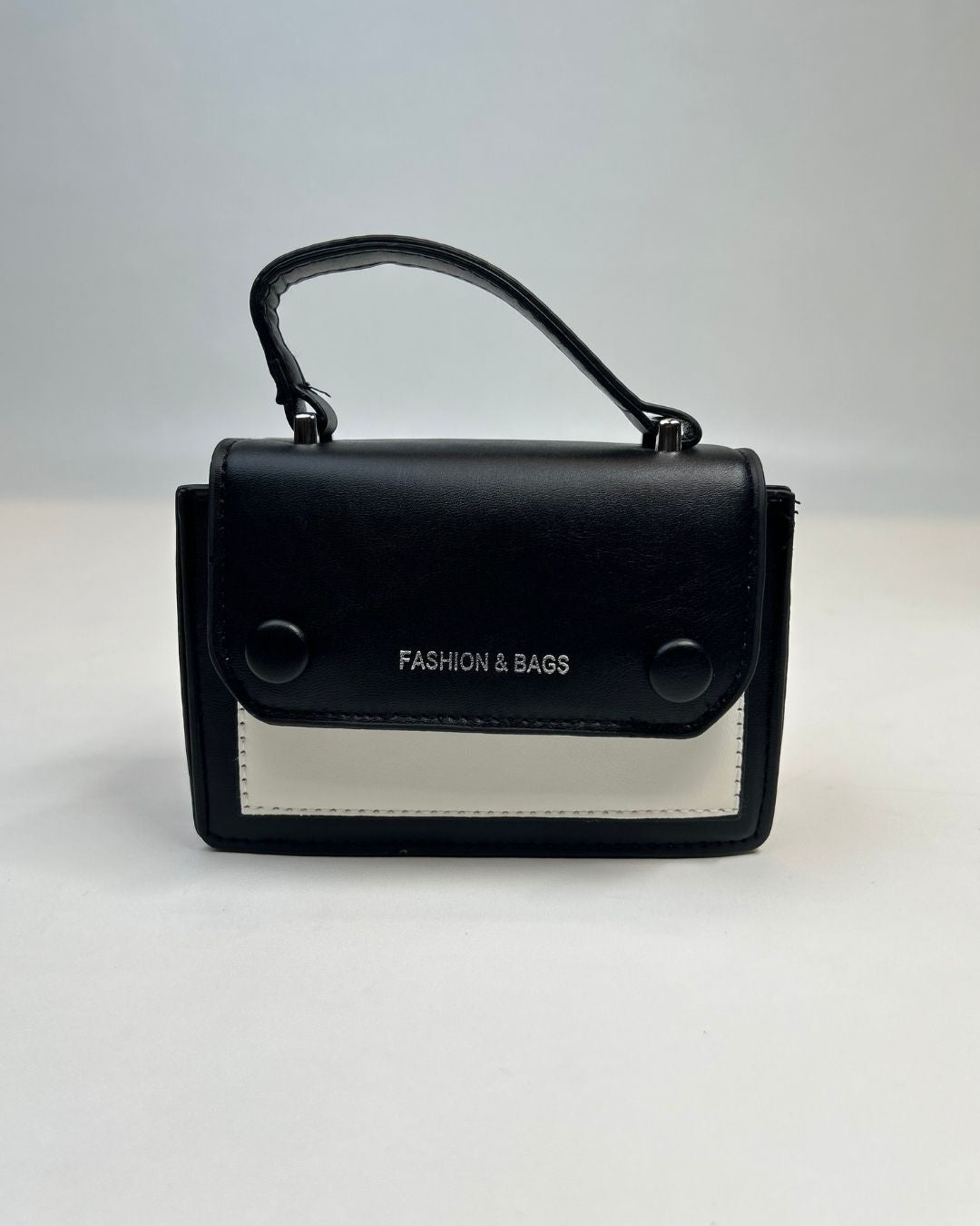 Color-Block Mini Satchel Handbag with Top Handle