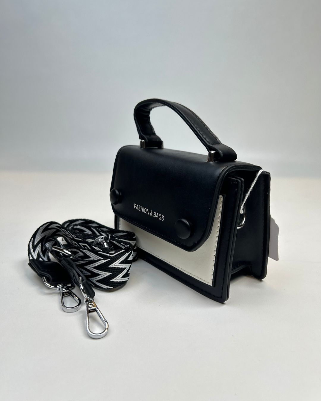 Color-Block Mini Satchel Handbag with Top Handle