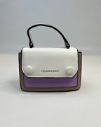 Color-Block Mini Satchel Handbag with Top Handle