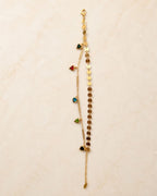 Gold Multi Heart Charm Layered Anklet