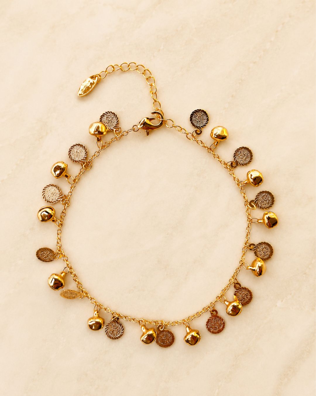 Gold Coin Charm Anklet for Women