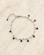 Pearl Bead Clover Charm Anklet for Women