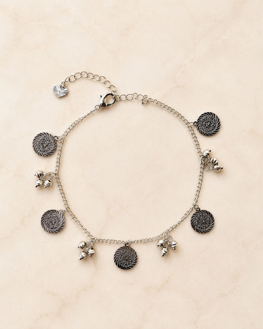 Round Coin Charm Chain Anklet for Women