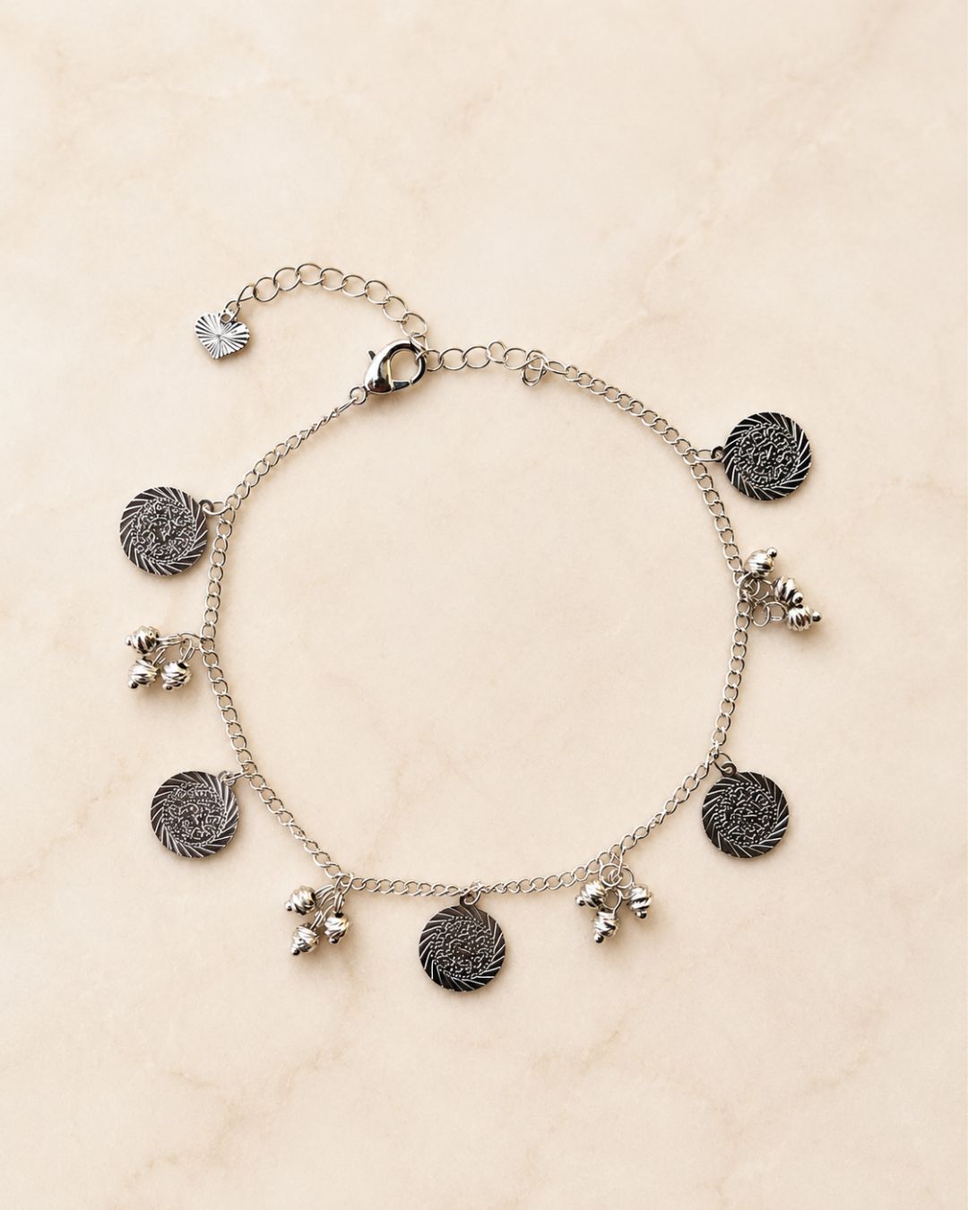 Round Coin Charm Chain Anklet for Women