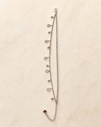 Silver Crystal Teardrop Layered Anklet for Women
