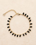 Gold Beaded Drop Chain Anklet for Women