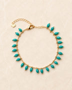 Gold Beaded Drop Chain Anklet for Women