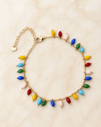 Gold Beaded Drop Chain Anklet for Women