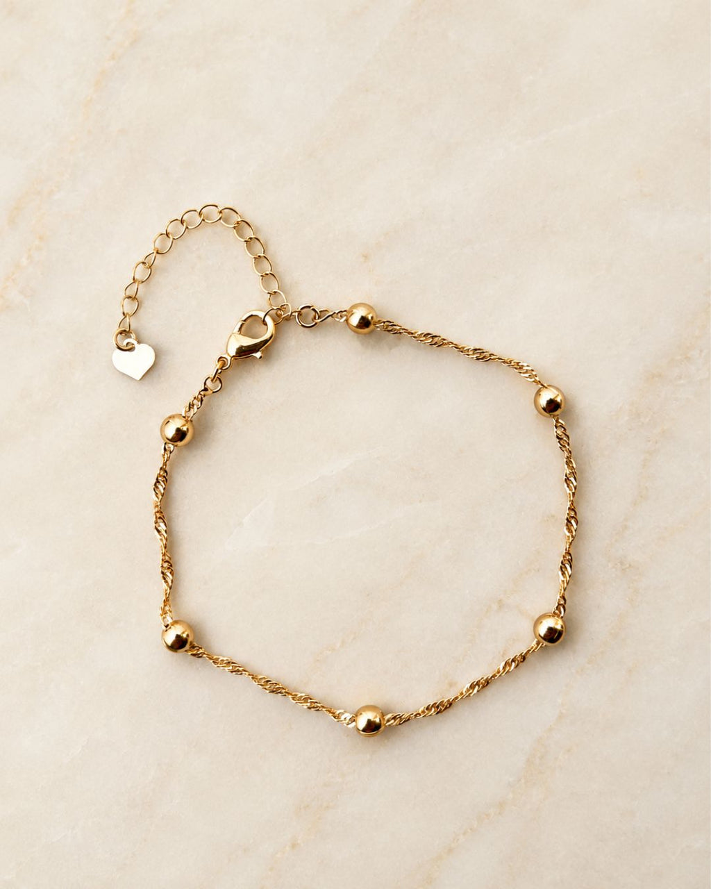Gold Smooth Bead Chain Anklet for Women