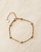 Gold Smooth Bead Chain Anklet for Women