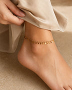 Gold Crescent Moon Charm Anklet for Women