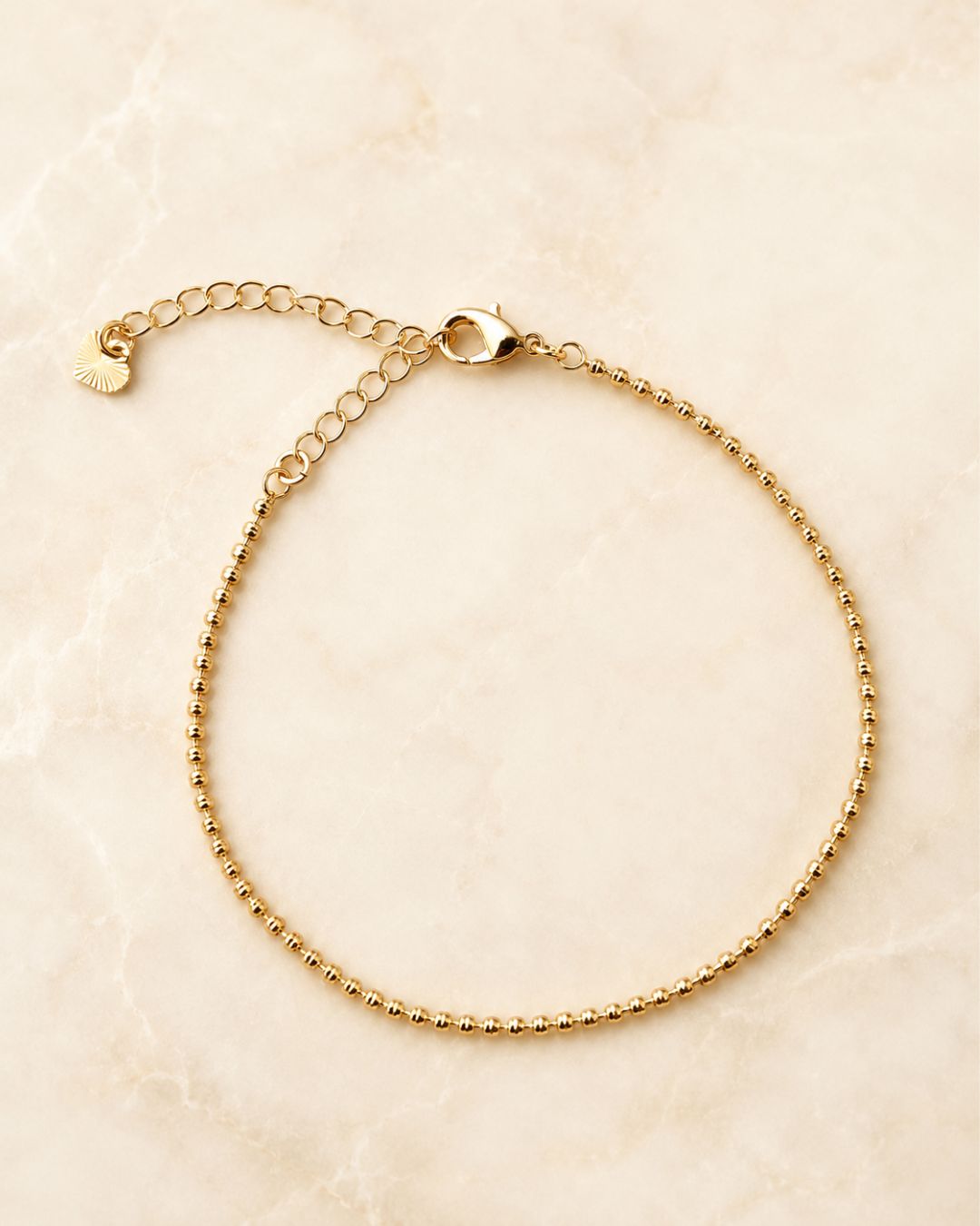 Minimalist Gold Ball Chain Anklet
