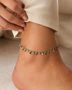 Gold Turquoise Star Charm Anklet