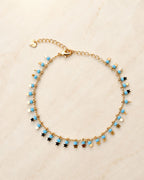 Gold Turquoise Star Charm Anklet