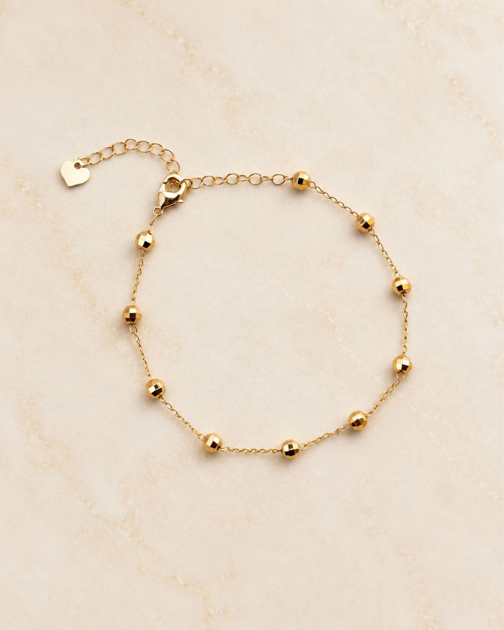 Minimalist Gold Bead Station Anklet