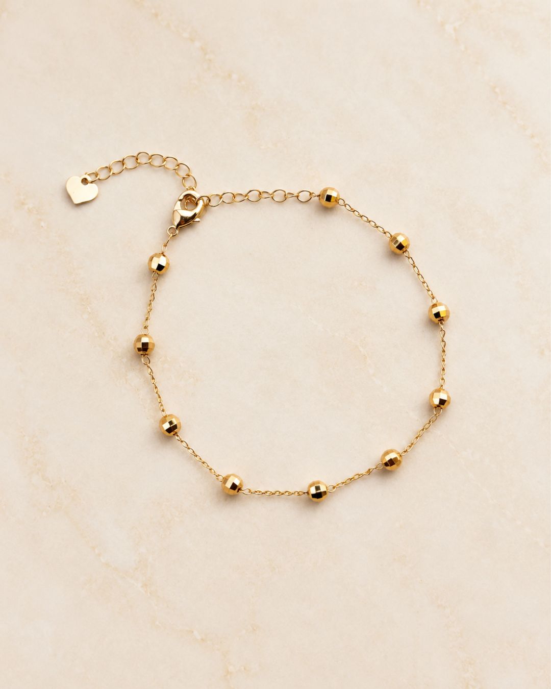Minimalist Gold Bead Station Anklet