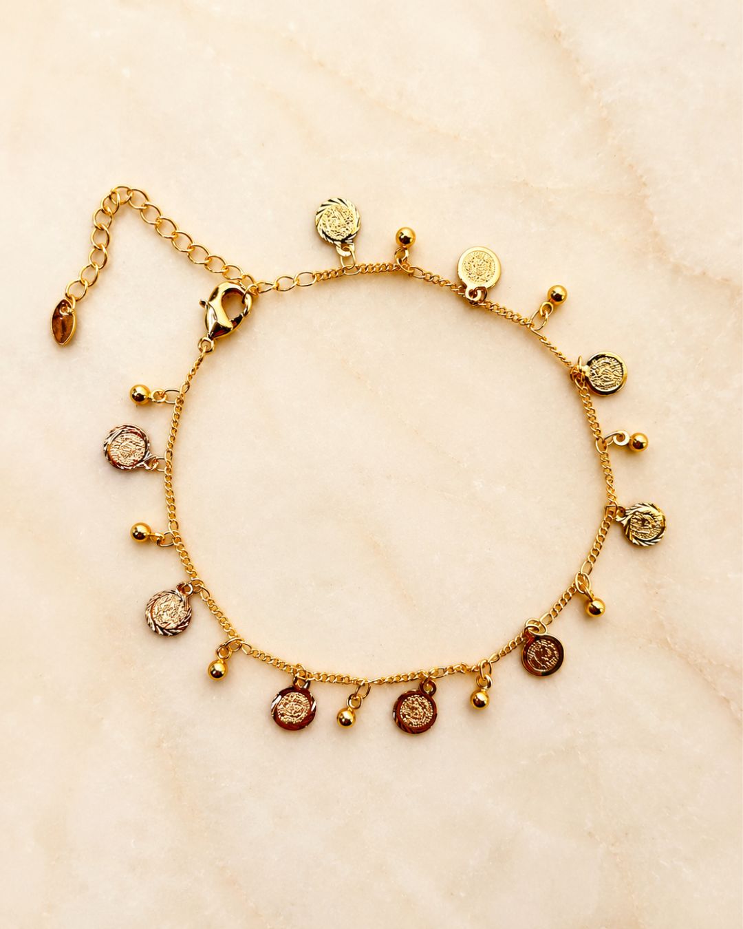 Coin Charm Dangle Anklet for Women