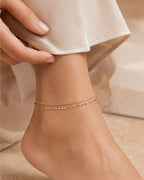 Two Tone Rhinestone Layered Anklet for Women