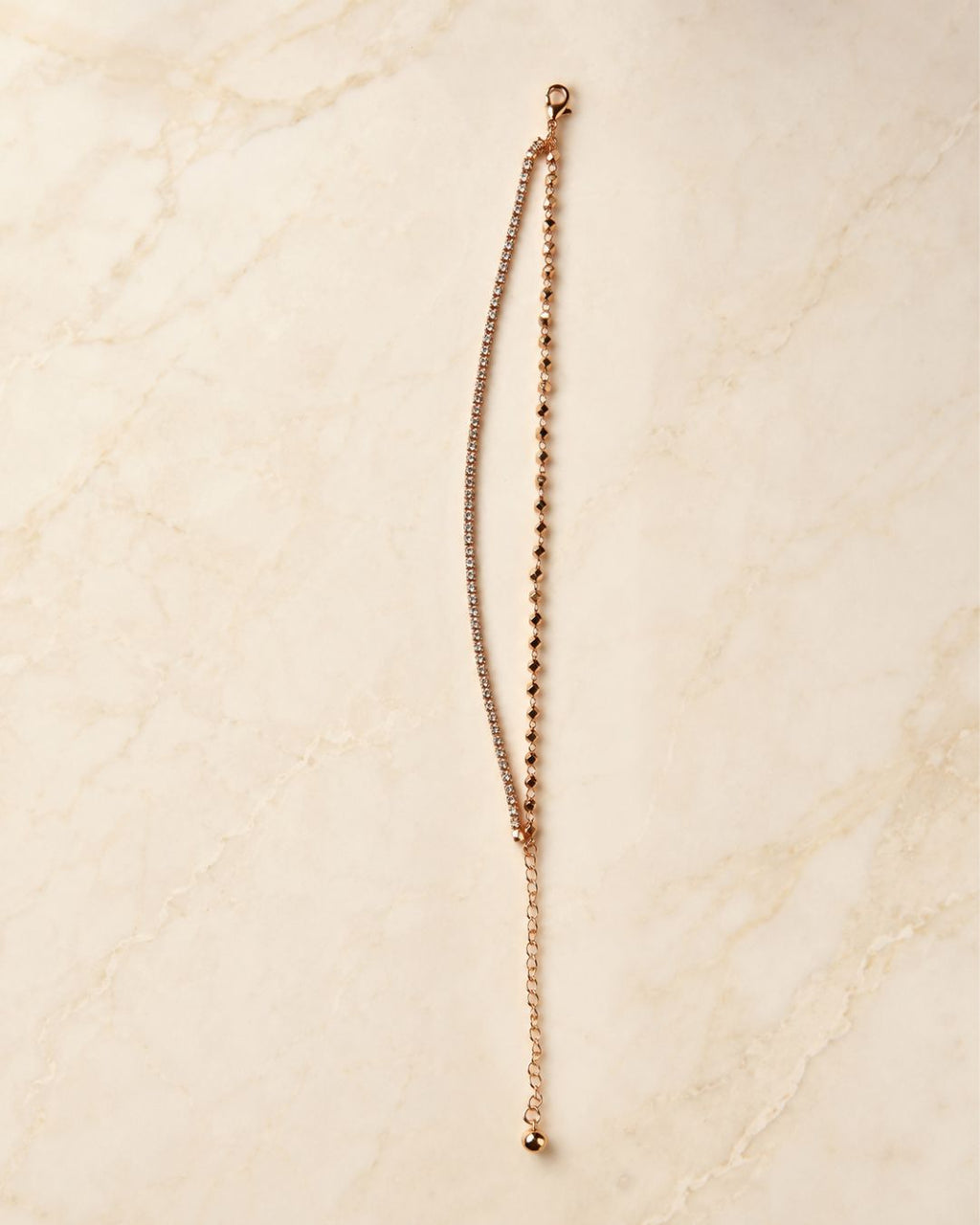 Two Tone Rhinestone Layered Anklet for Women