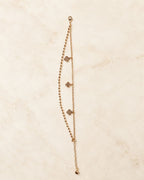 Gold Double Layer Clover Charm Anklet for Women