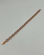 1 Carat Stone Bracelet with White Stones – Silver & Gold Base
