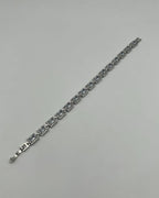 1 Carat Stone Bracelet with White Stones – Silver & Gold Base