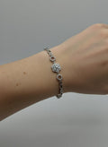 One Carat Square Link Bracelet for Girls – Silver White / Silver Black