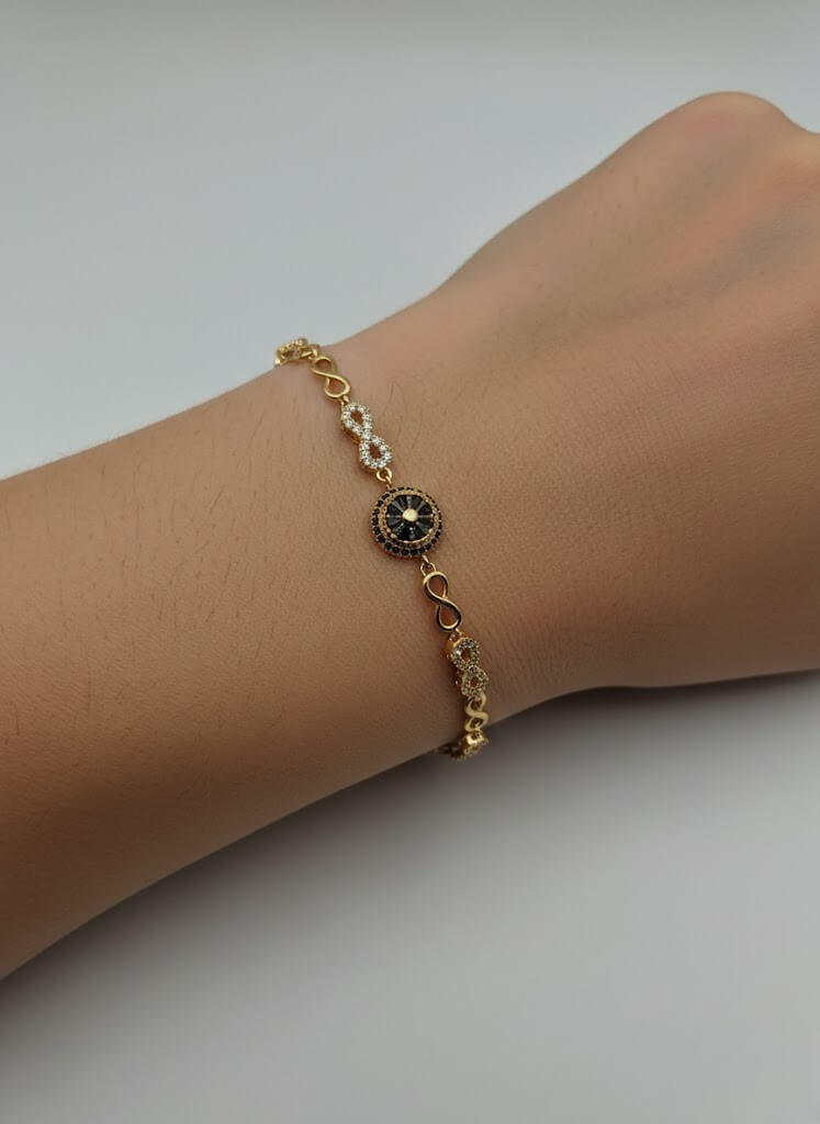 1 Carat Stone Bracelet with Gold Base for Party & Everyday Wear